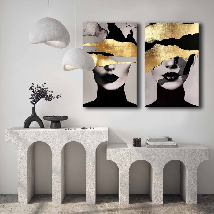 Wallity Conjunto de 2 Lienzos Decorativos Multicolor 45x70 cm